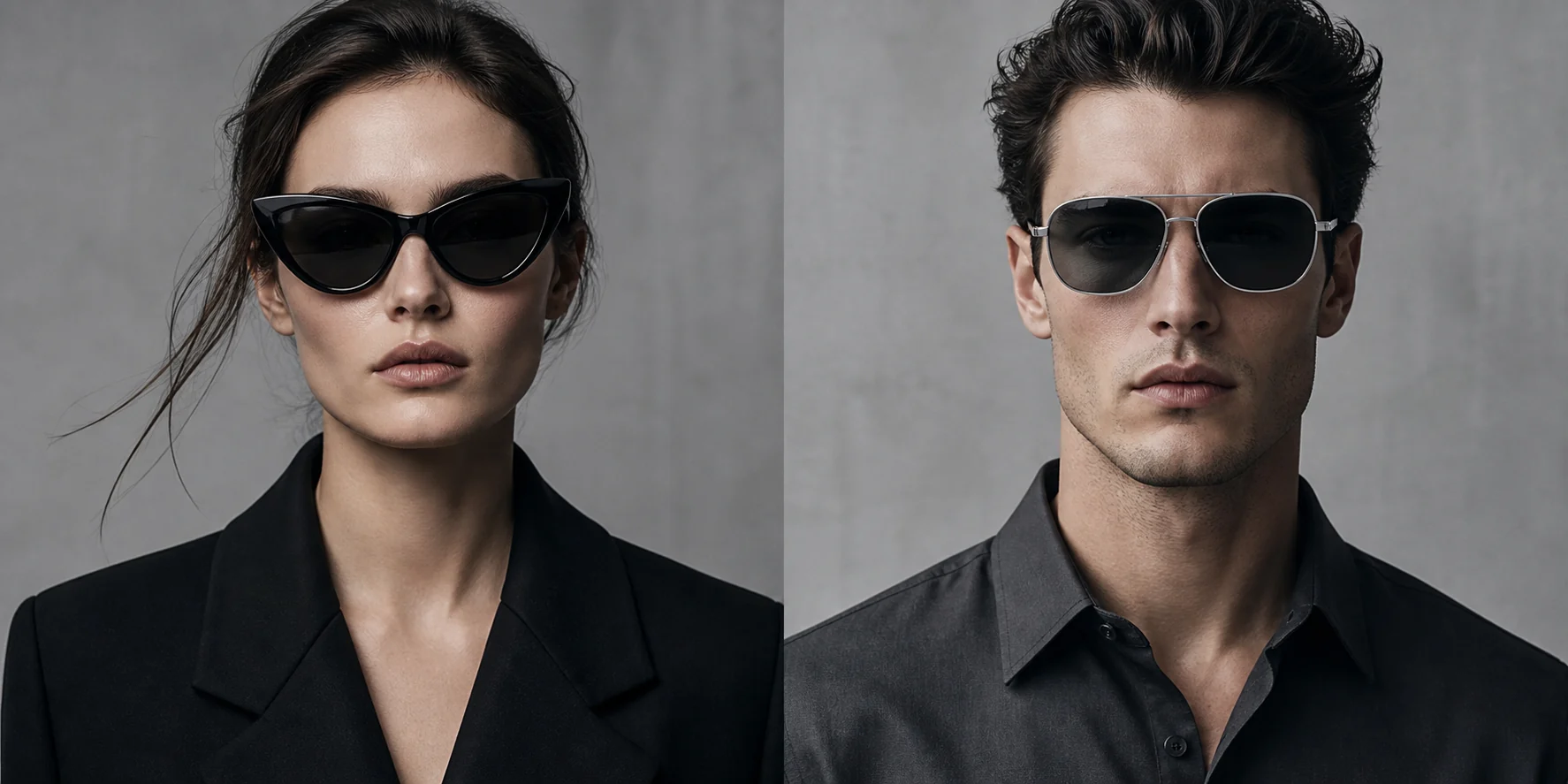 Women's designer sunglasses editorial portrait